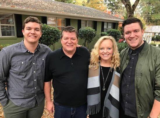 Randy Timberlake with his wife Lisa Perry and sons.